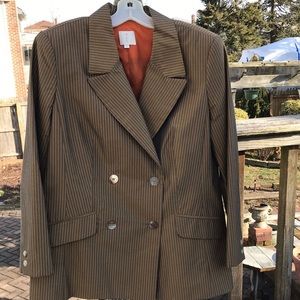 Double Breasted Thin Pin Stripes Blazer